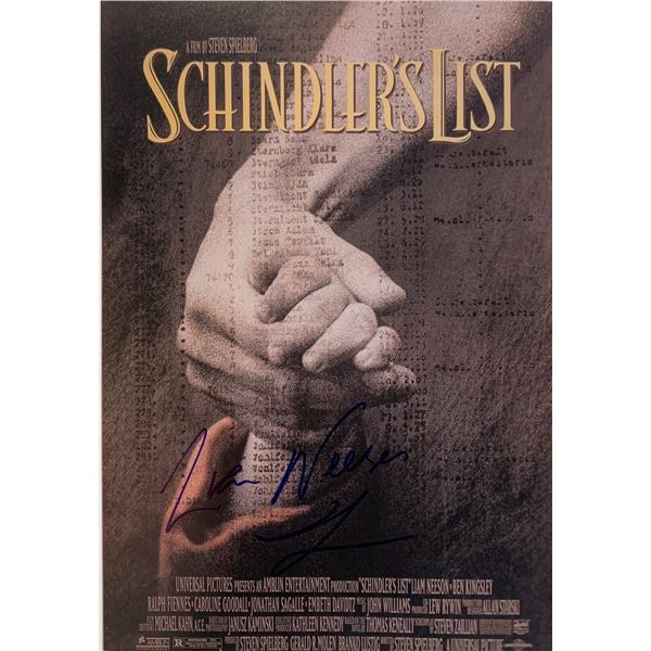 Liam Neeson Autograph Signed Schindler's List Poster