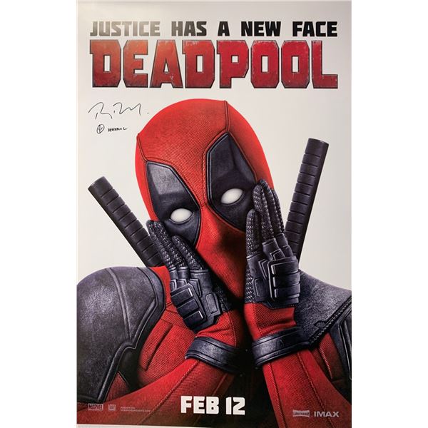 Ryan Reynolds Autograph Signed Deadpool Poster