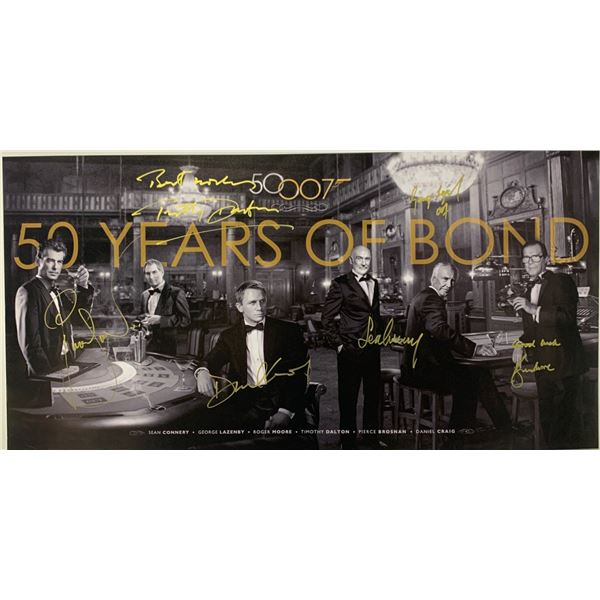 Autograph Signed 50 Years of Bond Poster