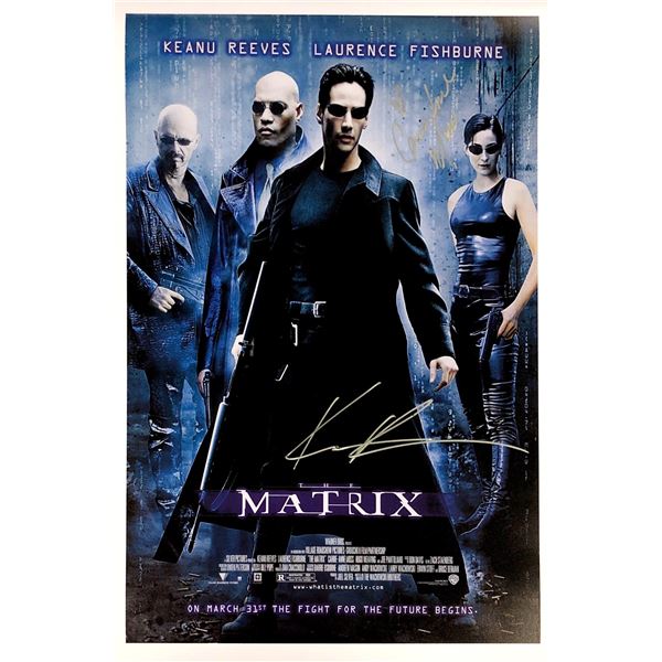 Keanu Reeves Carrie Ann Moss Autograph Signed Matrix Poster