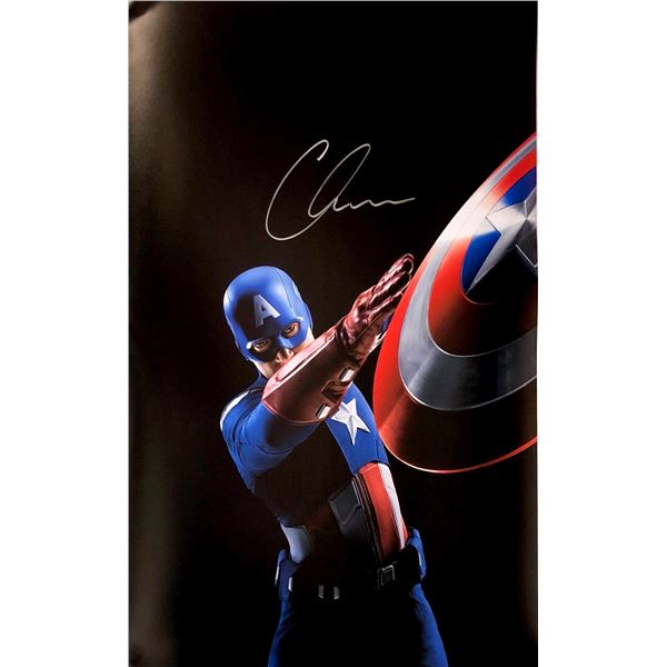 Chris Evans Autograph Signed Avengers Captain America Poster