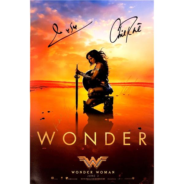 Gal Gadot Chris Pine Autograph Signed Wonder Woman Poster