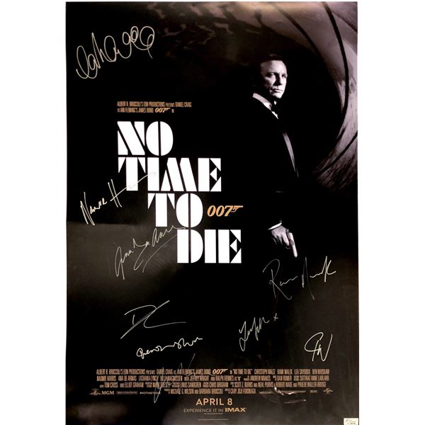 Autograph Signed James Bond 007 No Time to Die Poster