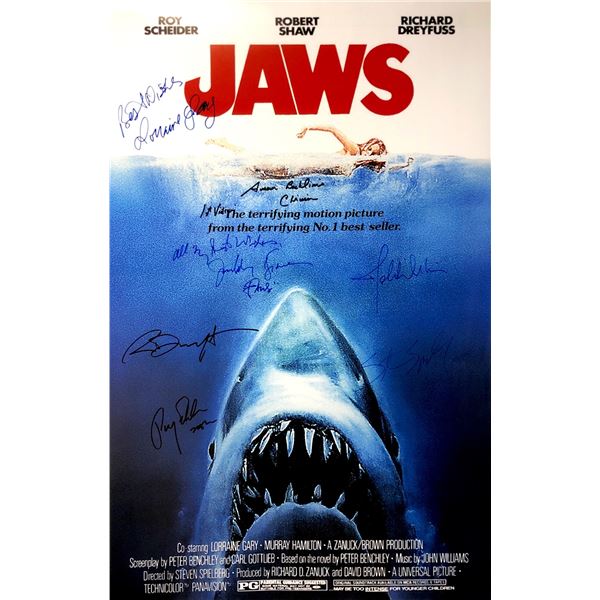 Autograph Signed Jaws Poster