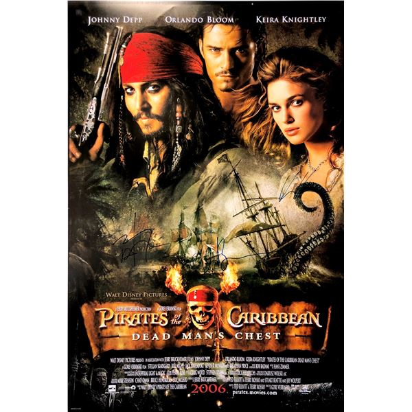 Autograph Signed Pirates of the Caribbean Poster