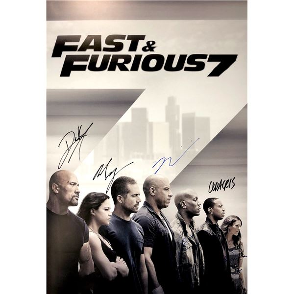Autograph Signed Fast and Furious 7 Poster