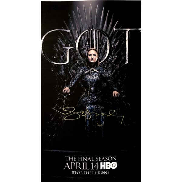 Autograph Signed Sophie Turner Game of Thrones Poster
