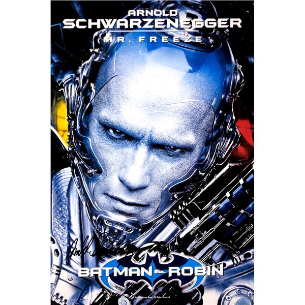 Autograph Signed Batman Robin Arnold Schwarzenegger Poster