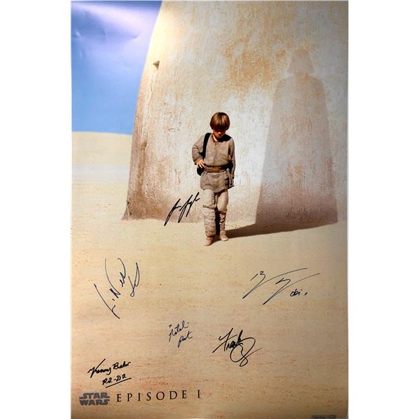 Autograph Signed Star Wars Phantom Menace Poster