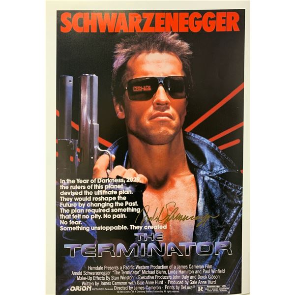 Arnold Schwarzenegger Autograph Signed Terminator Poster
