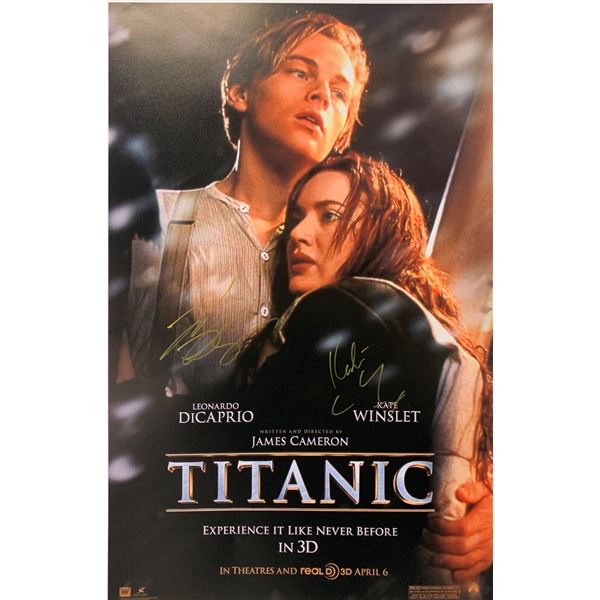 Leonardo DiCarpio Autograph Signed Titanic Poster