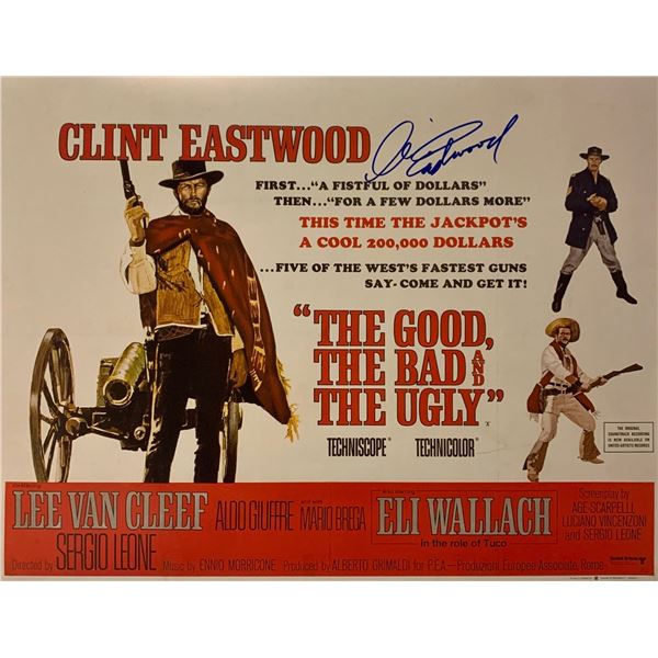 Clint Eastwood Autograph Signed Good Bad Ugly Poster
