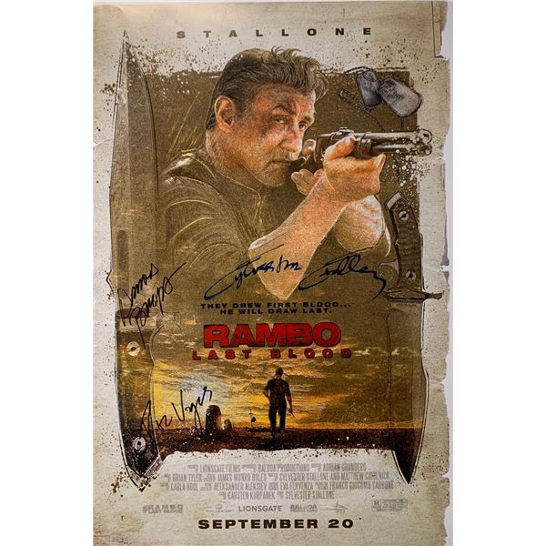 Autograph Signed Rambo Last Blood Poster