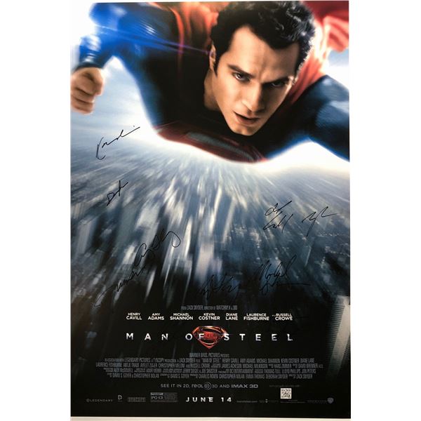 Signed Man of Steel Poster Henry Cavill Amy Adams