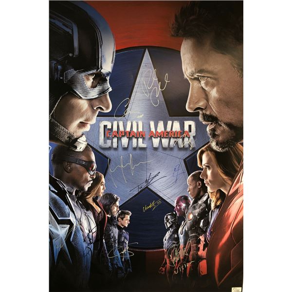 Robert Downey Jr Autograph Signed Avengers Civil War Poster