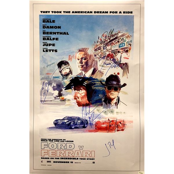 Autograph Signed Ford V Ferrari Poster