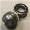 Image 1 : S. SILVER 12 MM BLACK TAHITIAN PEARL AMD HEMATITE UNISEX PENDANT