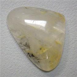 54 CTS PEAR SHAPED RUTILATED QUARTZ CABOCHON 33x25 MM