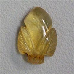 8.38 CTS CARVED CITRINE LEAF 19x12 MM