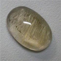 44.22 CTS OVAL RUTILATED QUARTZ CABOCHON 27x18 MM