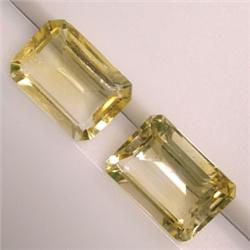 12 CTS PAIR OF EMERALD CUT BICOLOR CITRINE 14x10 MM