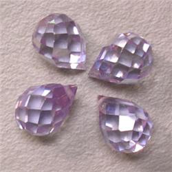23 CTS LOT OF 4 LAVENDER COLOR C/Z BRIOLETTE 10x7 MM