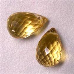 20.01 CTS PAIR OF CITRINE BRIOLETTE 16x10 MM