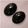 Image 1 : 18x13 MM PAIR OF OVAL BLACK JADEITE CABOCHONS