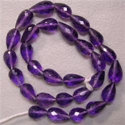 54 CTS AMETHYST BRIOLETTE STRAND 9x5 MM - FULL DRILLED