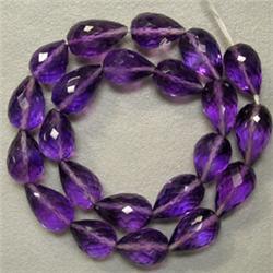 94 CTS AMETHYST BRIOLETTE STRAND 11x8 MM - FULL DRILLED