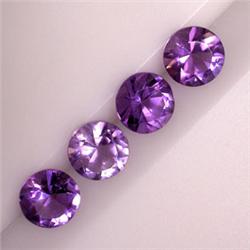 4.25 CTS LOT OF 4 ROUND AMETHYSTS 7 MM
