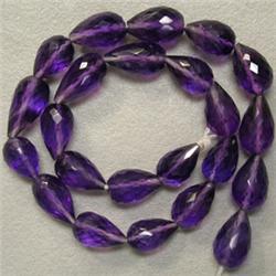 78 CTS AMETHYST BRIOLETTE STRAND 11x8 MM - FULL DRILLED