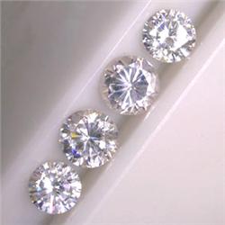 8.25 CTS LOT OF 4 ROUND CUBIC ZIRCONIA 7 MM