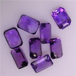7.80 CTS LOT OF 8 EMERALD CUT AMETHYSTS 7X5 MM