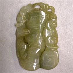 71 CTS CARVED NEW JADE 47x28 MM
