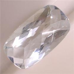 15 CTS CHECKER BOARD AQUAMARINE 22x12 MM