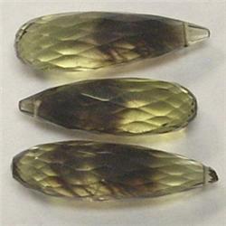 17.90 CTS LOT OF BICOLOR CITRINE BRIOLETTE 20x6.5 MM - TOP DRILLED