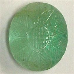 19.80 CTS CARVED EMERALD CABOCHON 20x17 MM