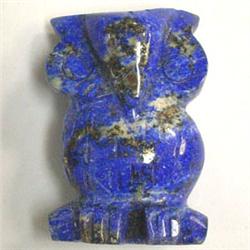 120 CTS CARVED LAPIS LAZULI OWL 36x25 MM