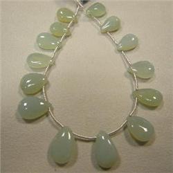 78 CTS BLUE LACE AGATE TEAR DROP STRAND