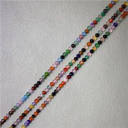 THREE STRANDS OF 2 MM MULTICOLOR NATURAL STONES