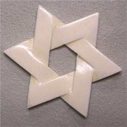 10 CTS CARVED VINTAGE IVORY STAR OF DAVID 33 MM