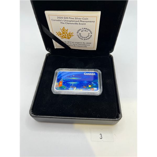 2020 $20 Fine Silver Clarenville Event RCM Coin