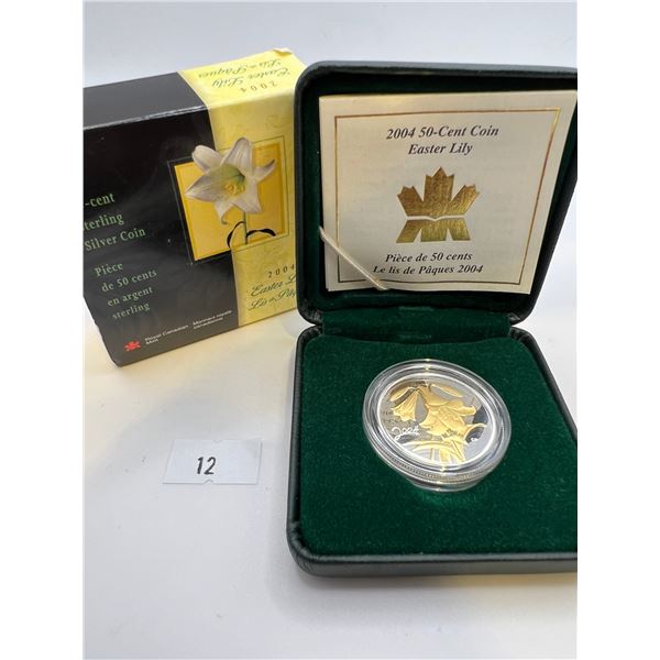 2004 50-Cent Sterling Silver Easter Lily Coin