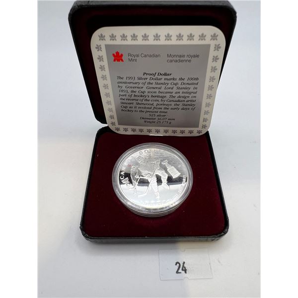 1993 $1 Sterling Silver Stanley Cup Proof Dollar
