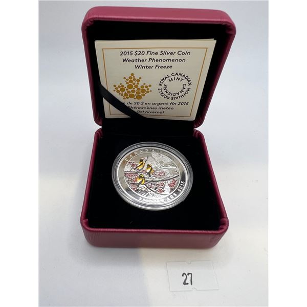 2015 $20 Fine Silver Winter Freeze Coin