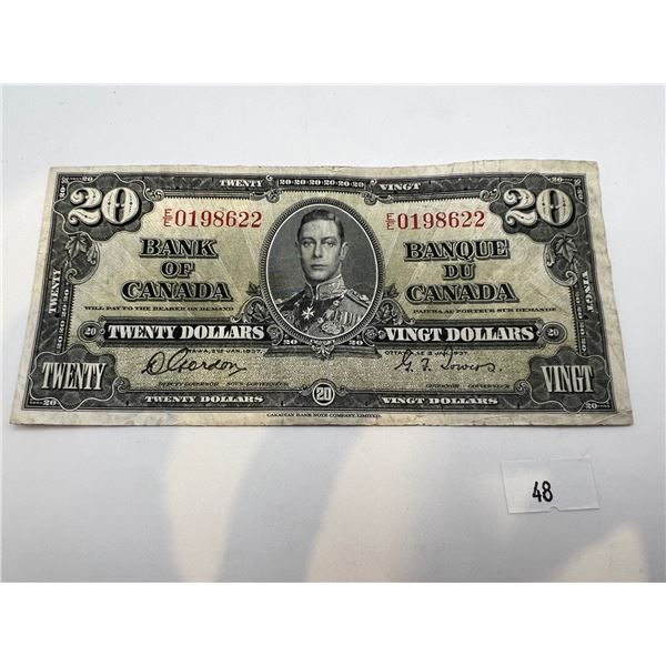 1937 Canadian $20 Bank Note