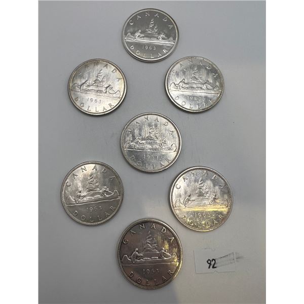 1963 Canadian Silver Dollars