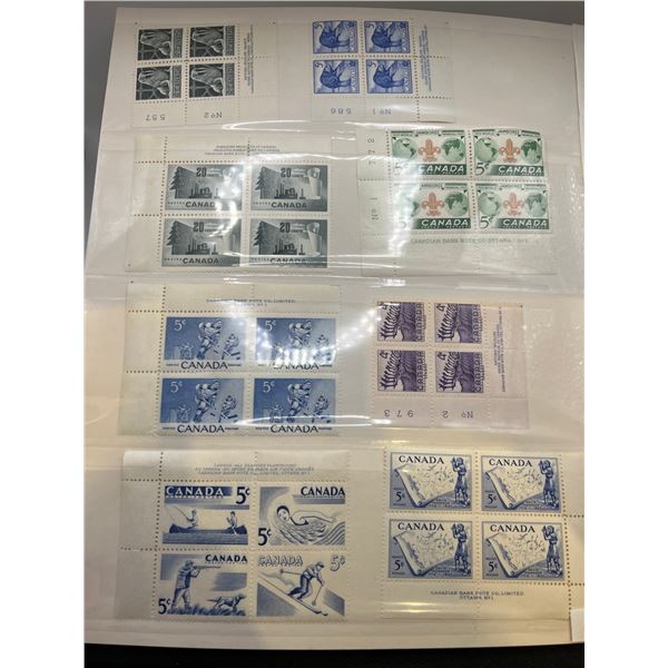 Vintage Canadian Stamps Plate Blocks