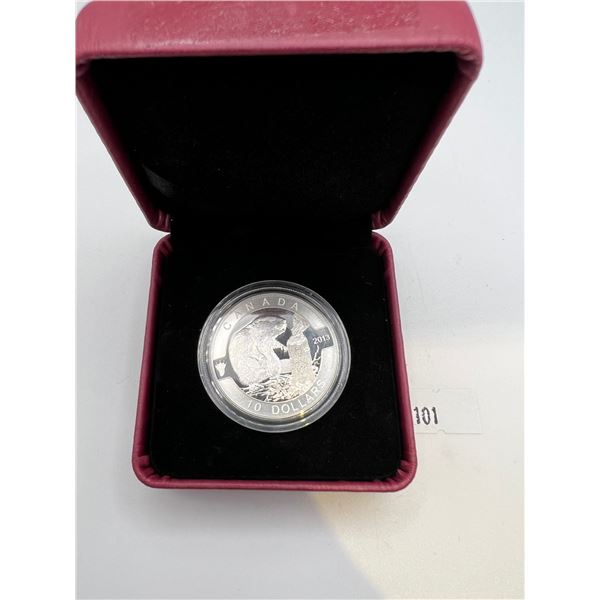 2013 $10 Fine Silver Beaver Coin